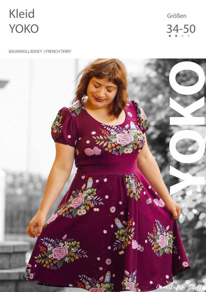 PDF-Schnittmuster: Kleid Yoko, Damenkleid mit vielen Varianten in den Gr. 34 - 50