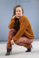 Preview: Arya cognac, Sommersweat / French Terry, exklusive Eigenproduktion von Graustufen-Stoffe