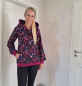 Preview: Bio French Terry mit Überbreite (Stoffbreite ca. 180 cm): Eigenproduktion  Red velvet blossom - von Graustufen-Stoffe