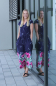 Preview: Bordüren Jersey Stoff in blau fuchsia