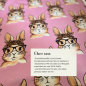 Preview: Hipster Leo Bunny - Eigenproduktion von Graustufen-Stoffe