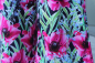 Preview: Bordüren Jersey Stoff in blau fuchsia