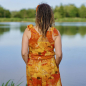 Preview: Eigenproduktion "Bohemian Summer" von Graustufen-Stoffe auf Baumwolljersey, Jersey Boho Stoff, orange, gelb