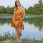 Preview: Eigenproduktion "Bohemian Summer" von Graustufen-Stoffe auf Baumwolljersey, Jersey Boho Stoff, orange, gelb