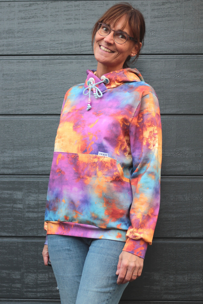 Mermaid Grunge  Eigenproduktion von Graustufen-Stoffe