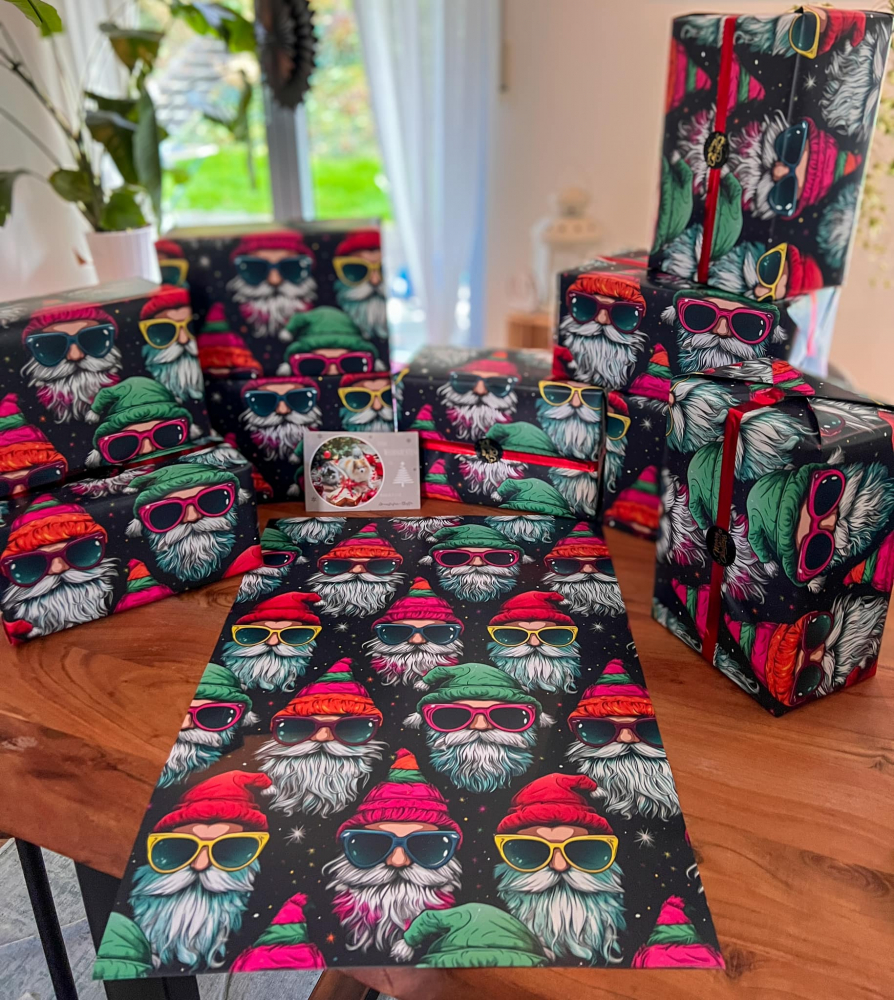 Graustufen-Stoffe Stoff-Adventskalender 2025 - Variante M - 4 exklusive Bio-Eigenproduktionen