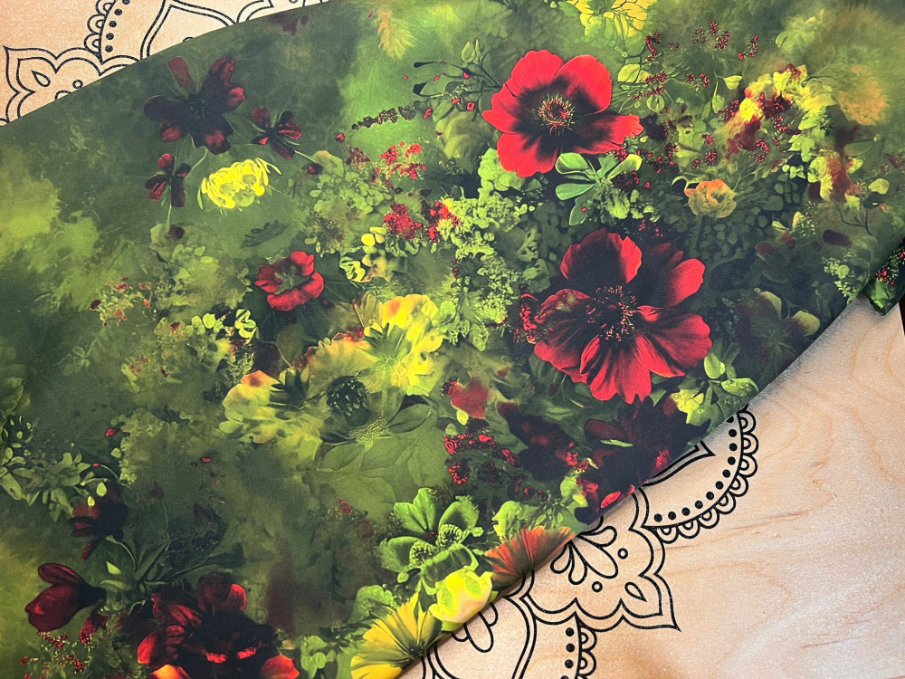 Stream of flowers  - Eigenproduktion von Graustufen-Stoffe