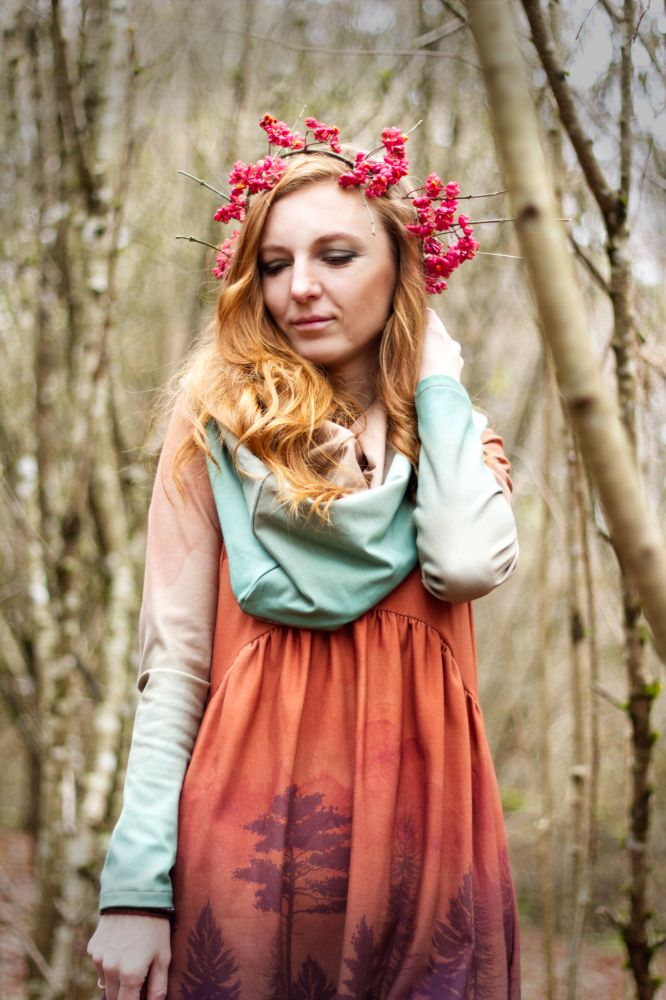 The Wood, Peaceful Evening, Premium Sommersweat / French Terry, exklusive Eigenproduktion von Graustufen-Stoffe