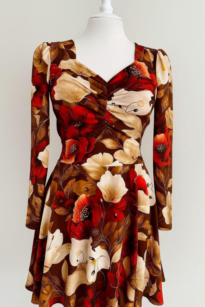 "Swannis Kollektion": Vintage Flowers Christmas Edition I Modal French Terry I mit Überbreite