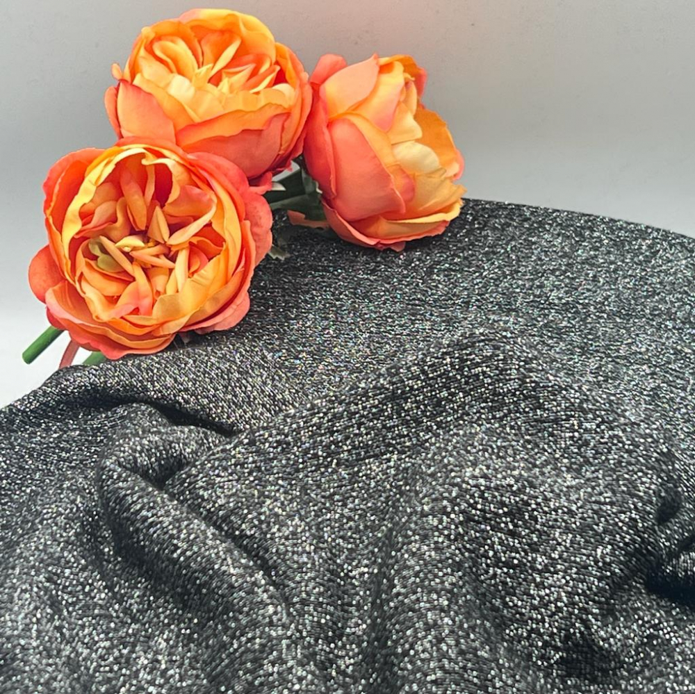 Viskosestrick Glitzer - black