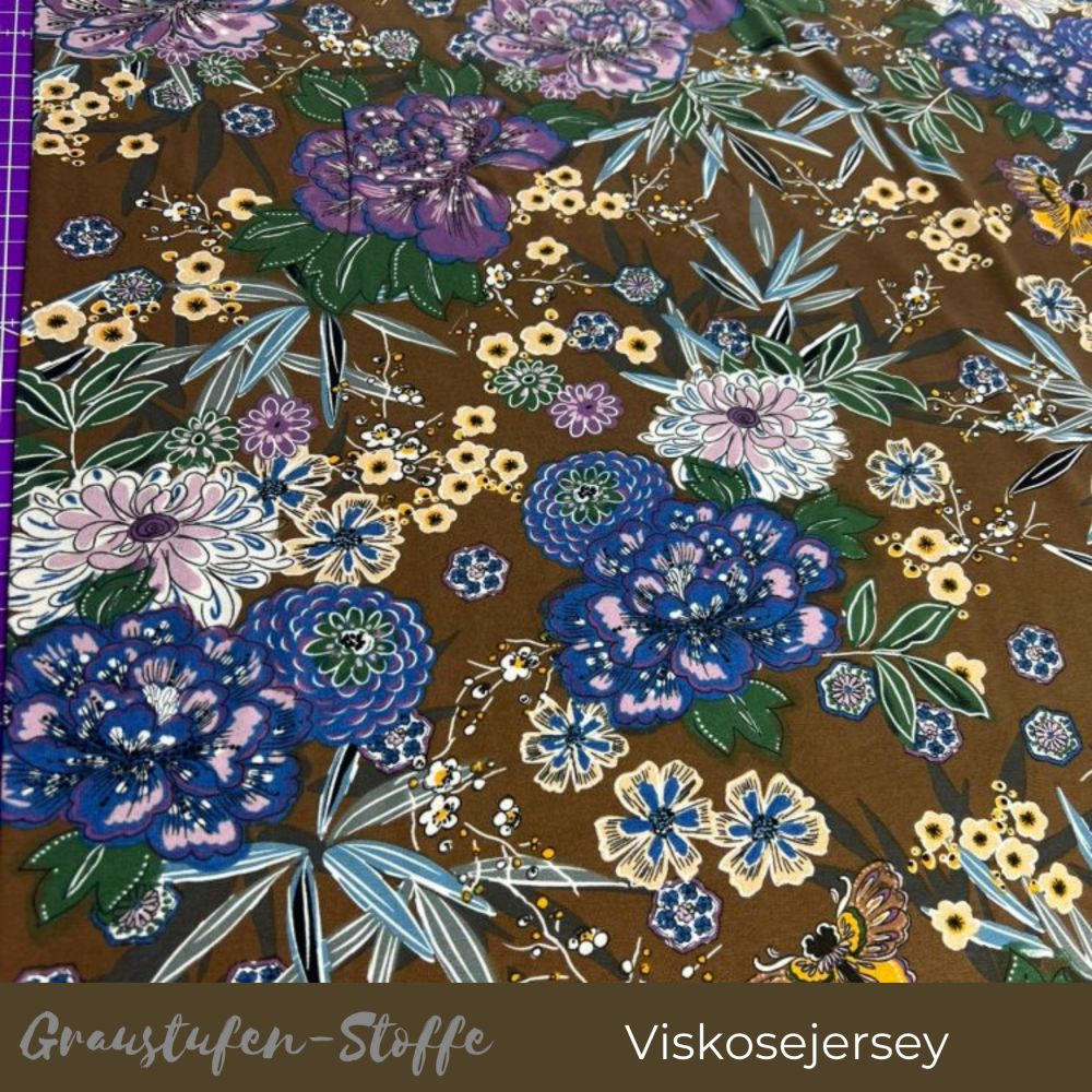 Viskosejersey Blumenmuster