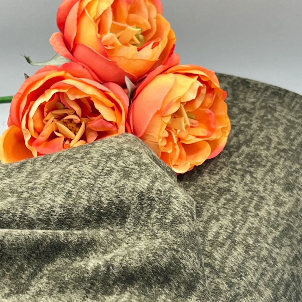 Strickjersey - knaki - meliert