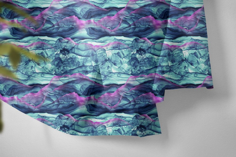Viskosejersey  Eigenproduktion "Ocean dawn" - von Graustufen-Stoffe