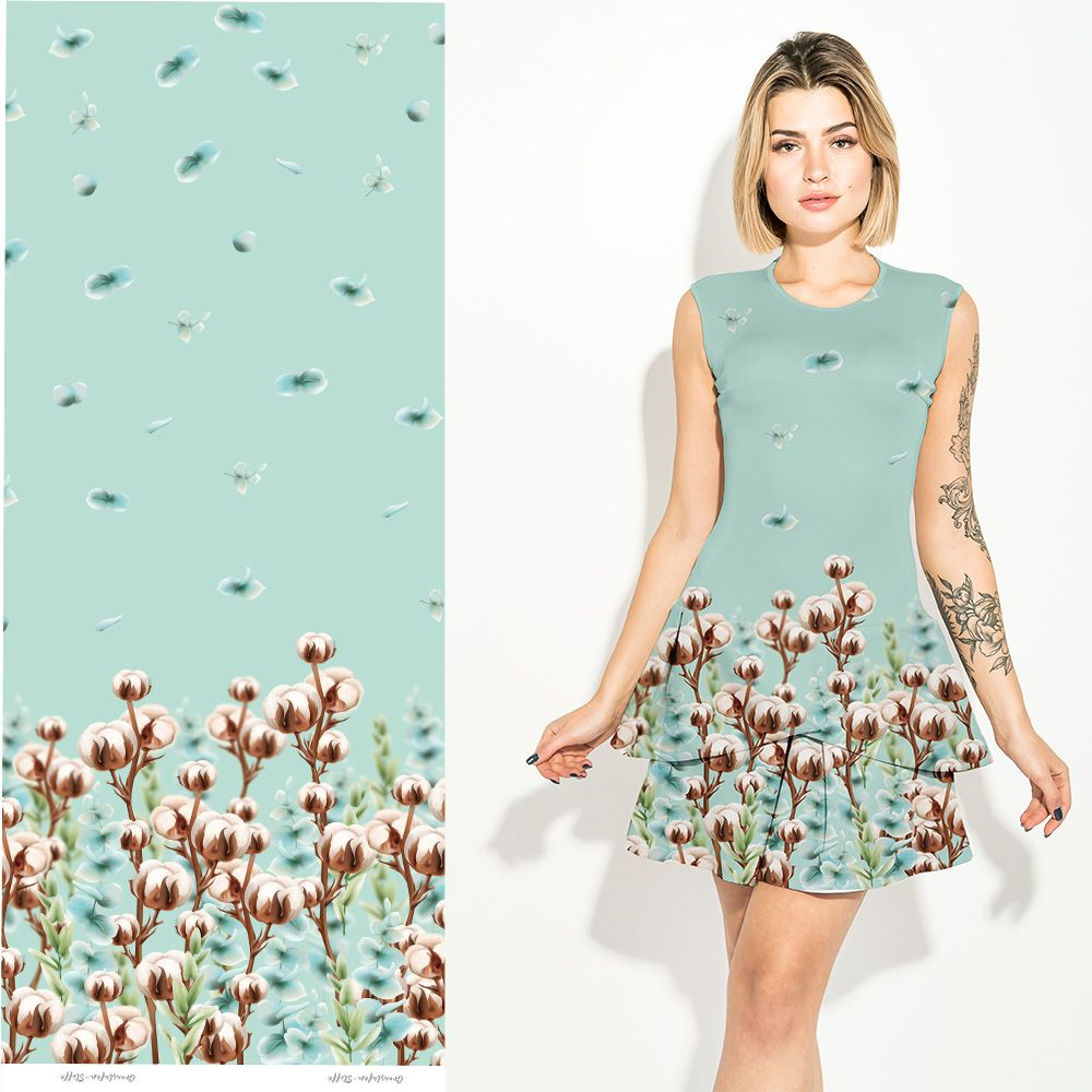 Reststück 180 cm, Eigenproduktion Cotton Dreams -  Graustufen-Stoffe auf Baumwolljersey in mint