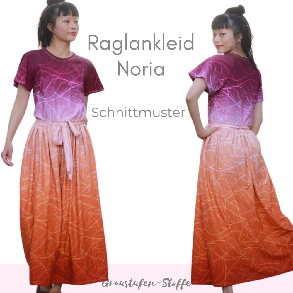 Noria: Raglanärmel Kleid Schnittmuster Gr. 34 - 50, PDF Schnittmuster und Nähanleitung