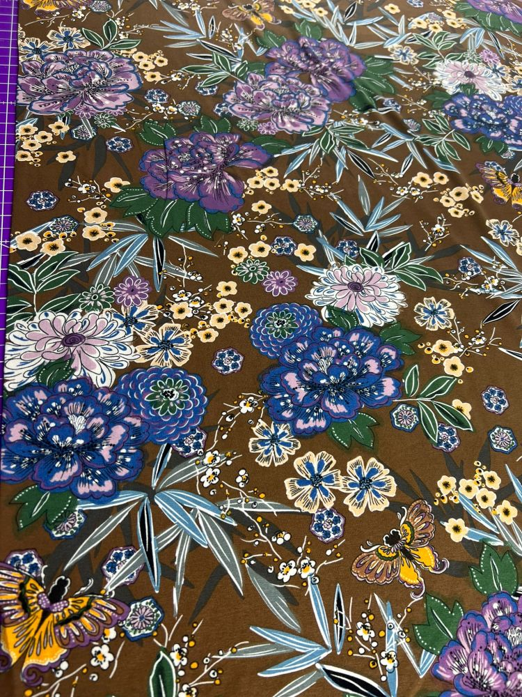 Viskosejersey Blumenmuster