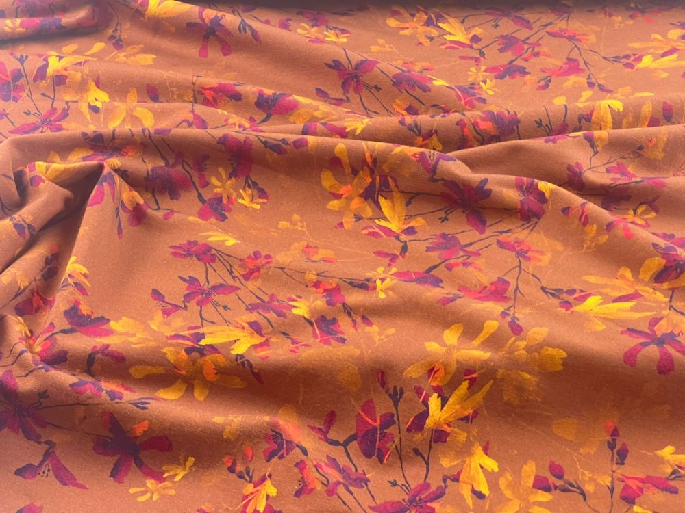 Arya cognac, Sommersweat / French Terry, exklusive Eigenproduktion von Graustufen-Stoffe