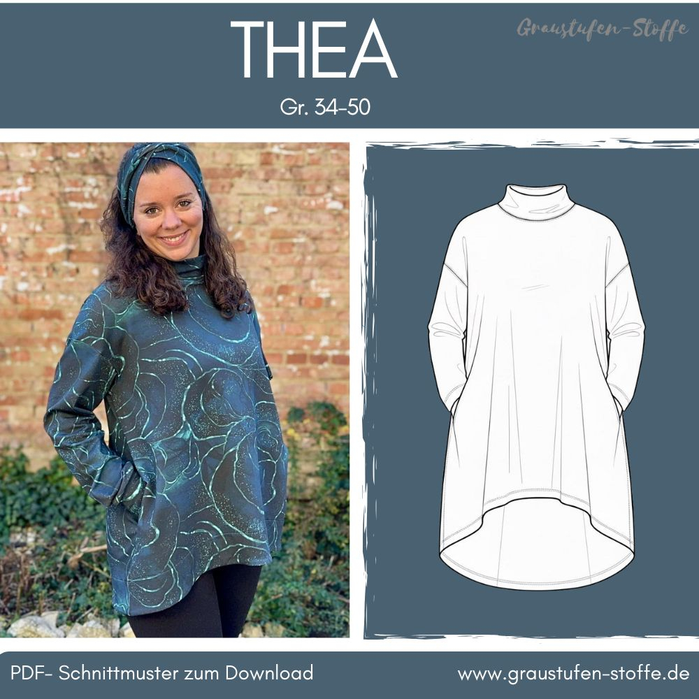 PDF-Schnittmuster: Longpulli Thea  Gr. 34 - 52