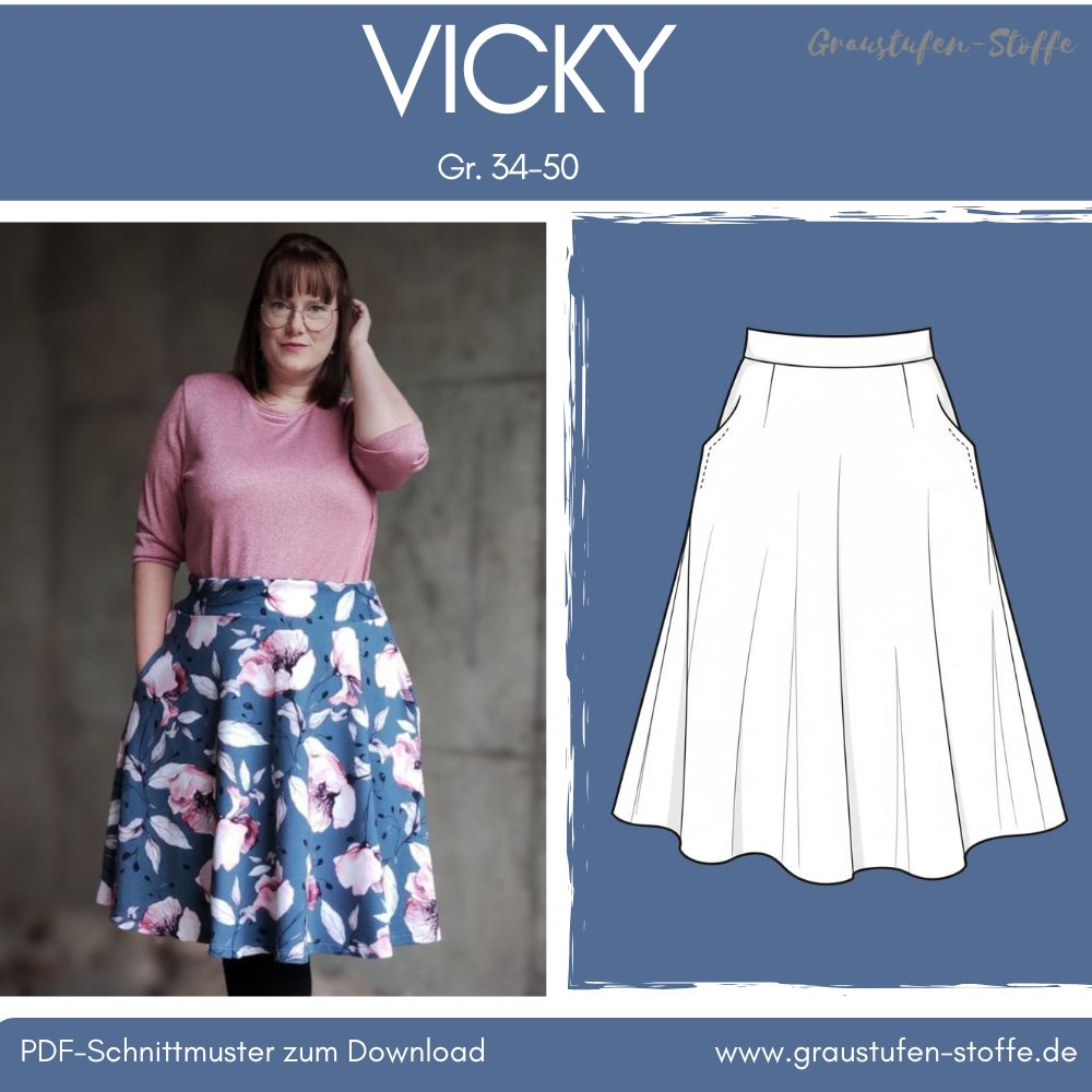 Lieblingsrock VICKY, GR. 34-50,   EBOOK UND SCHNITTMUSTER