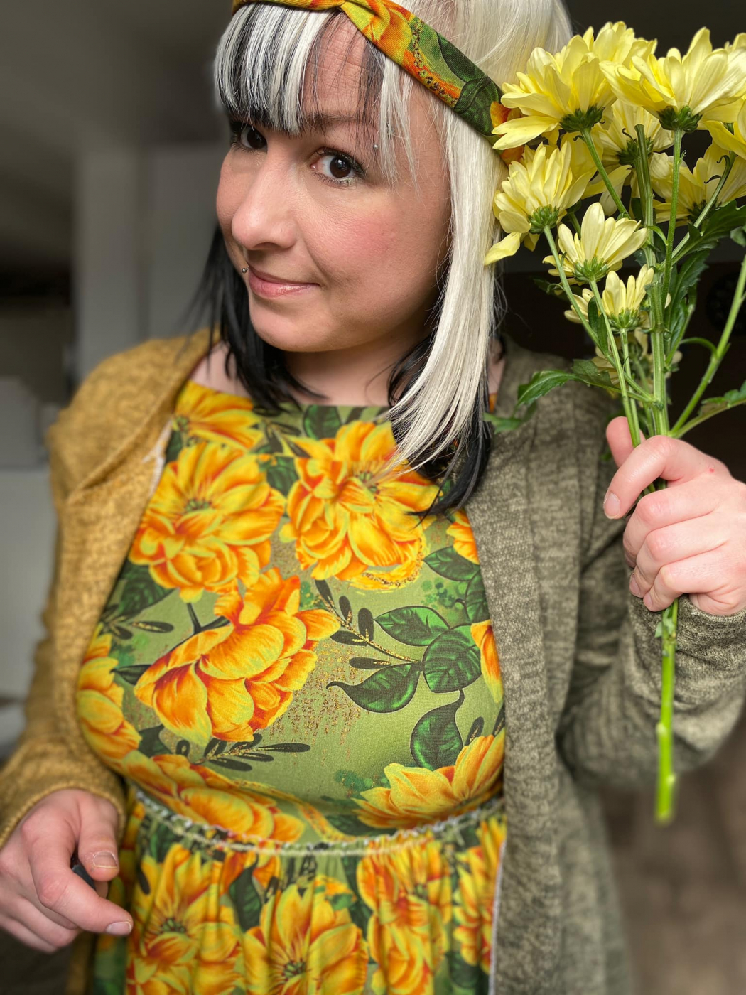 French Terry Sweatstoff Eigenproduktion: Dahlia von Graustufen-Stoffe