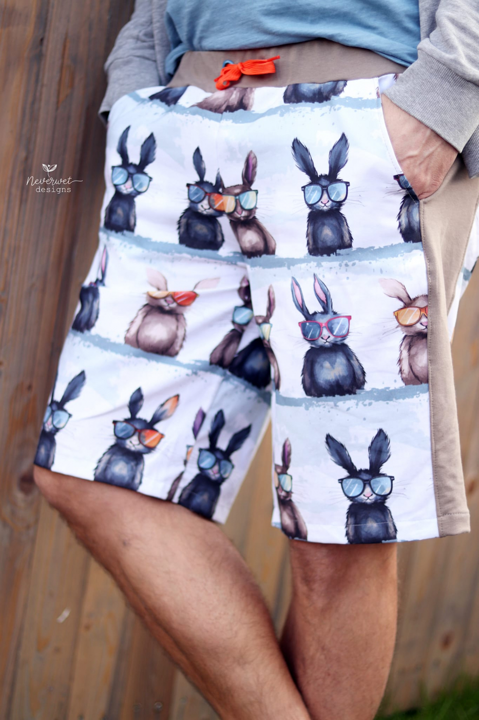 Hipster Osterhase - Eigenproduktion von Graustufen-Stoffe