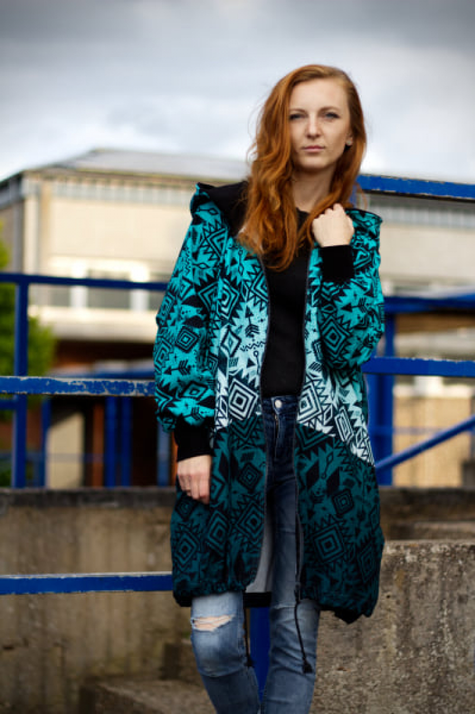 Reststück 140 cm, Bio Viskosejersey mit Überbreite: Eigenproduktion Leolove Bordüre von Graustufen-Stoffe