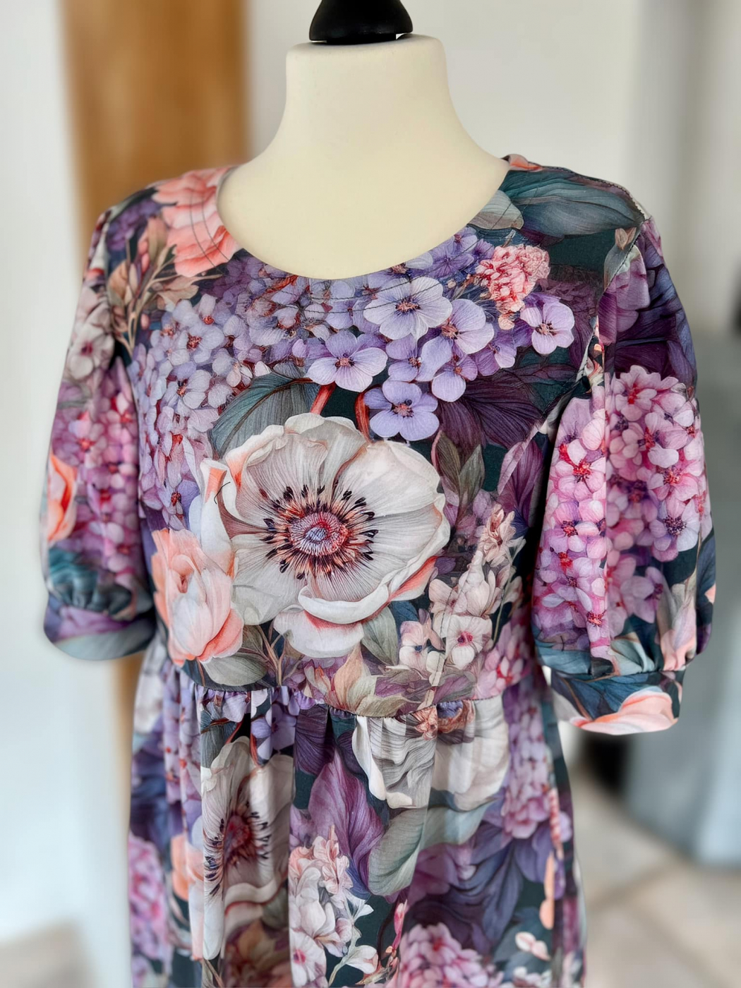 Reststück 150 cm, Baumwolljersey, Valentina - Eigenproduktion von Graustufen-Stoffe