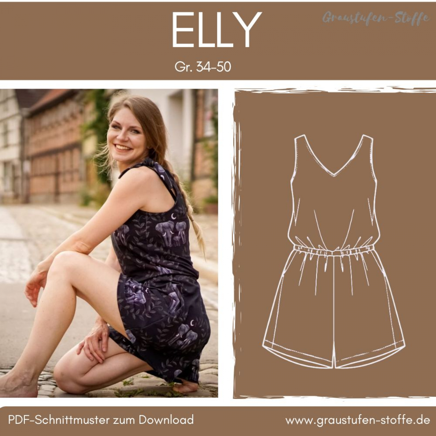 VORBESTELLUNG - JUMPSUIT ELLY  GR. 34-50  EBOOK UND SCHNITTMUSTER