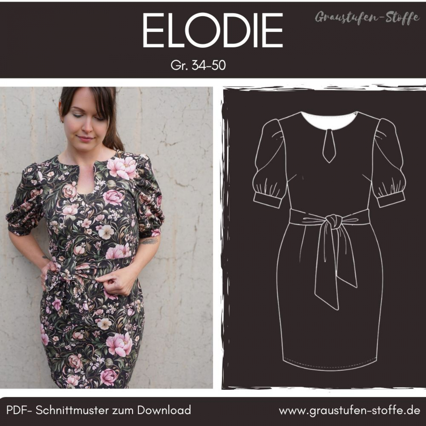 PDF-Schnittmuster: Kleid Hailey in den Gr. 34 - 50