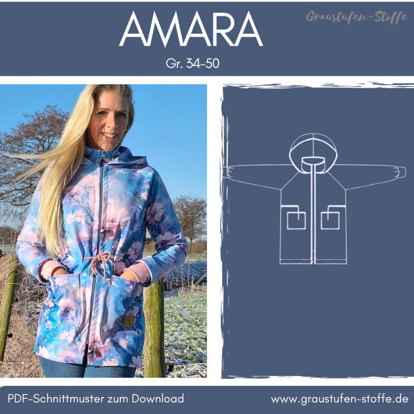 PDF-Schnittmuster: Kleid Hailey in den Gr. 34 - 50