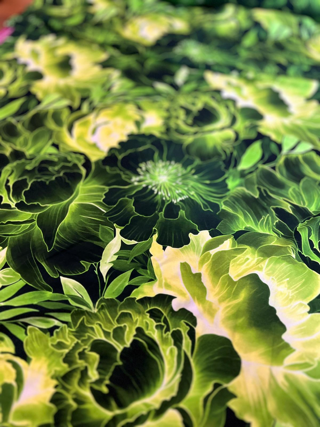 Bio Viskosejersey mit Überbreite (Stoffbreite ca. 170 cm): Eigenproduktion Frozen Flowers von Graustufen-Stoffe