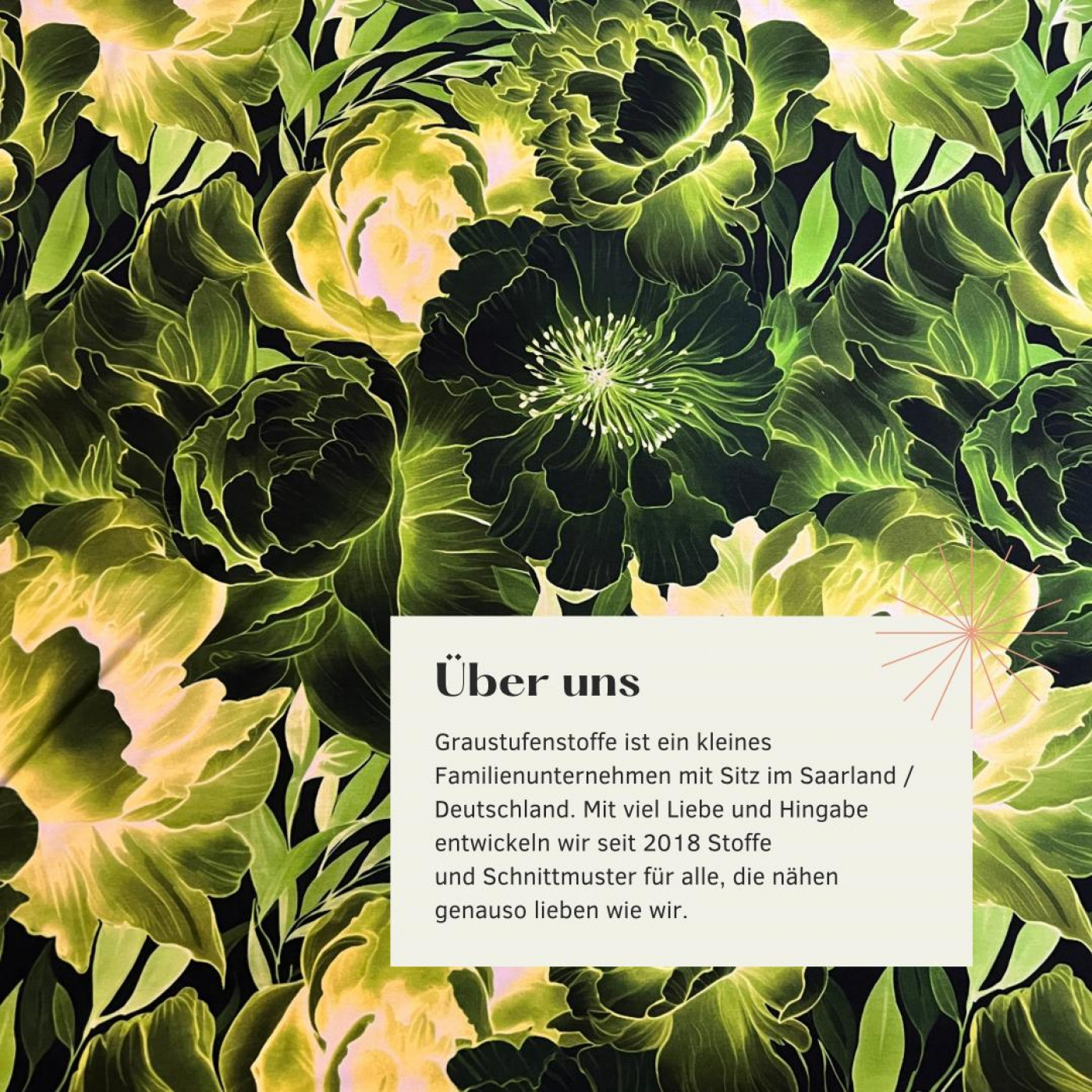 Bio Viskosejersey mit Überbreite (Stoffbreite ca. 170 cm): Eigenproduktion Frozen Flowers von Graustufen-Stoffe