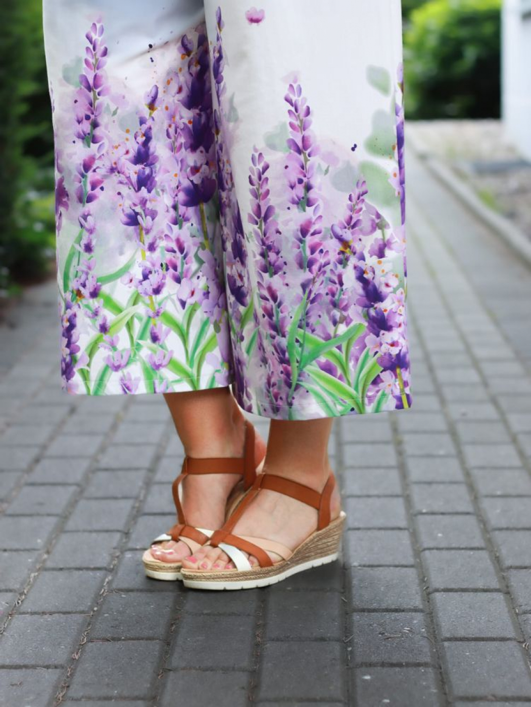 Jersey Bordüren Stoff mit Lavendel