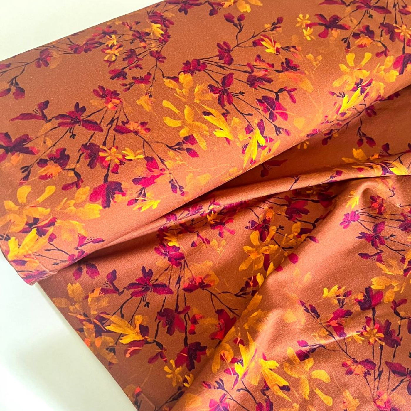 Arya cognac, Sommersweat / French Terry, exklusive Eigenproduktion von Graustufen-Stoffe