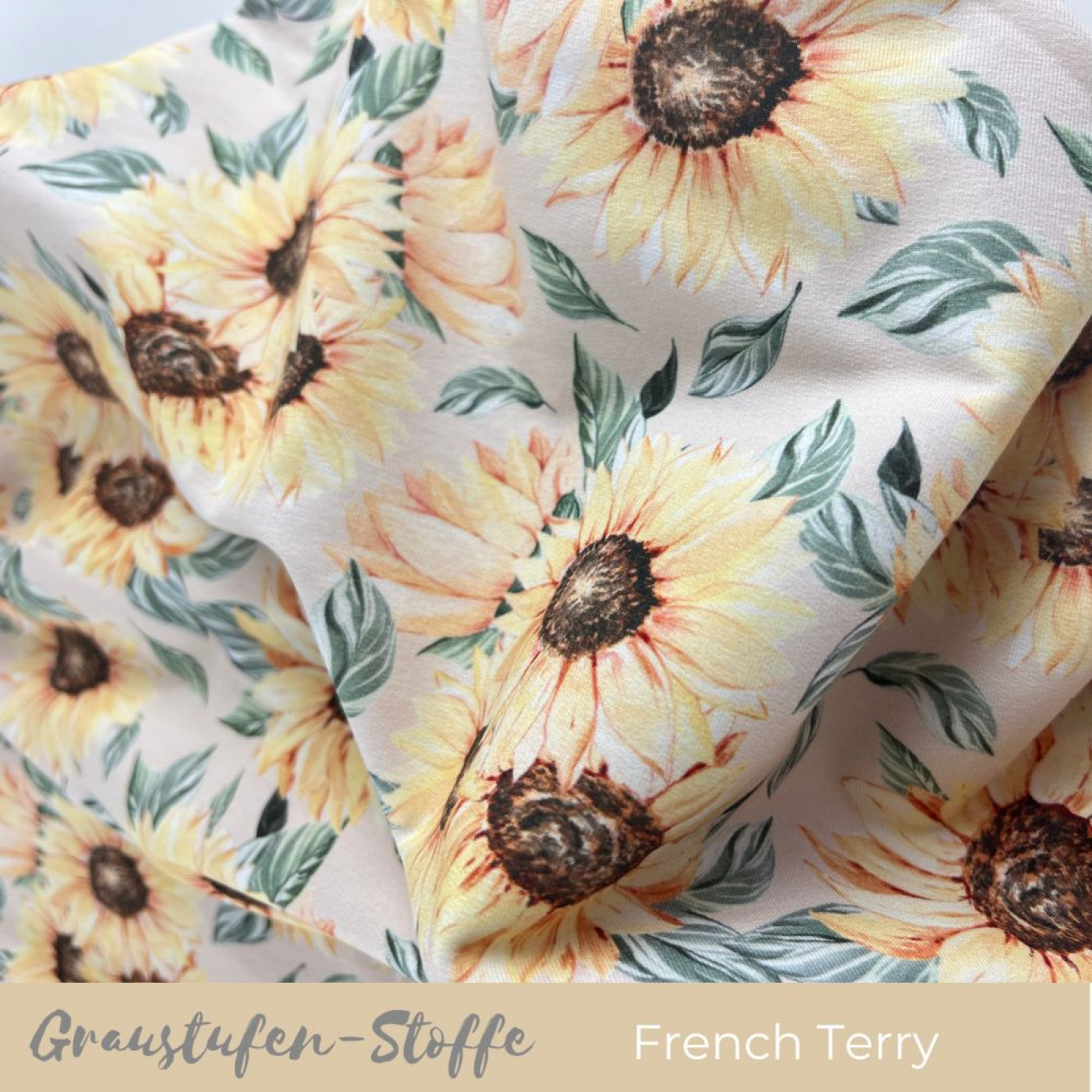 Sonnenblumen - French Terry - vanille