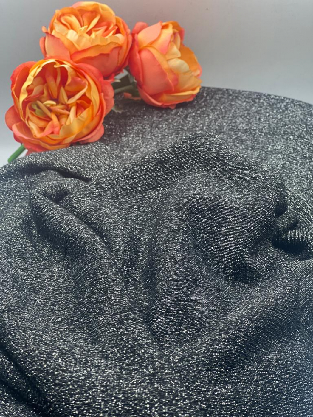 Viskosestrick Glitzer - black