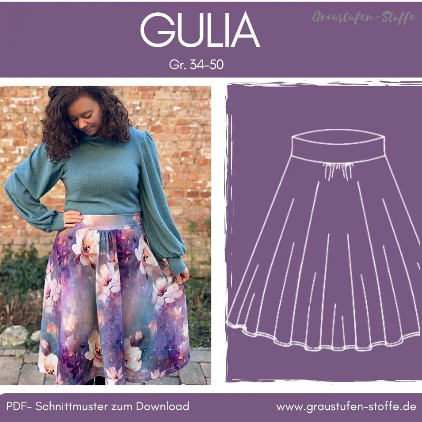 PDF-Schnittmuster: Kleid Hailey in den Gr. 34 - 50