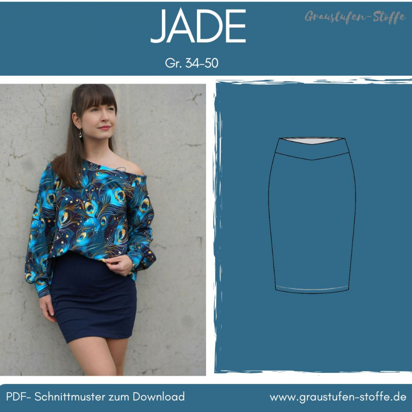 PDF-Schnittmuster: Kleid Hailey in den Gr. 34 - 50