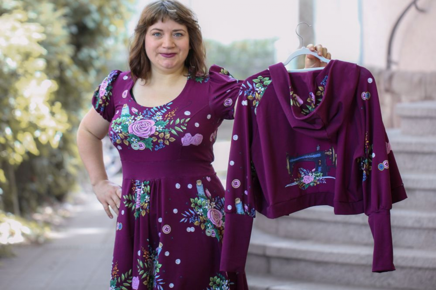 Eigenproduktion Sewing Love von Graustufen-Stoffe auf Baumwolljersey