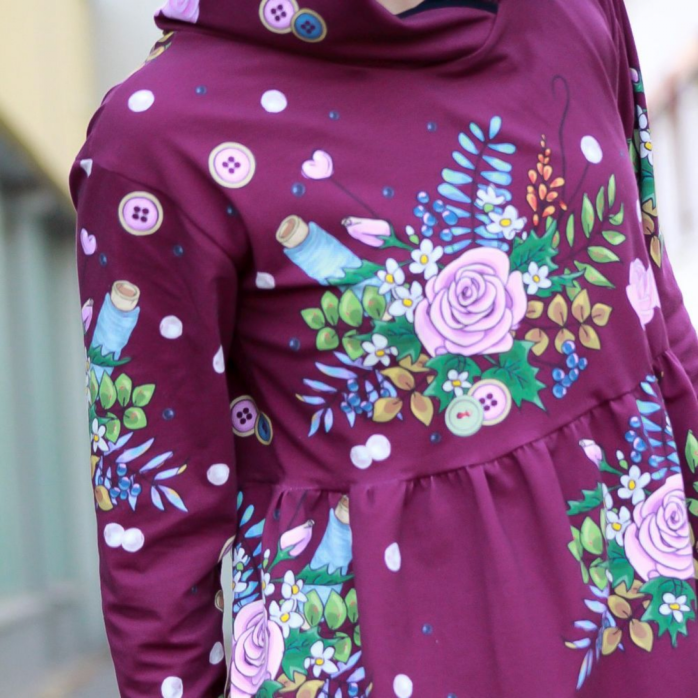 Eigenproduktion Sewing Love von Graustufen-Stoffe auf Baumwolljersey