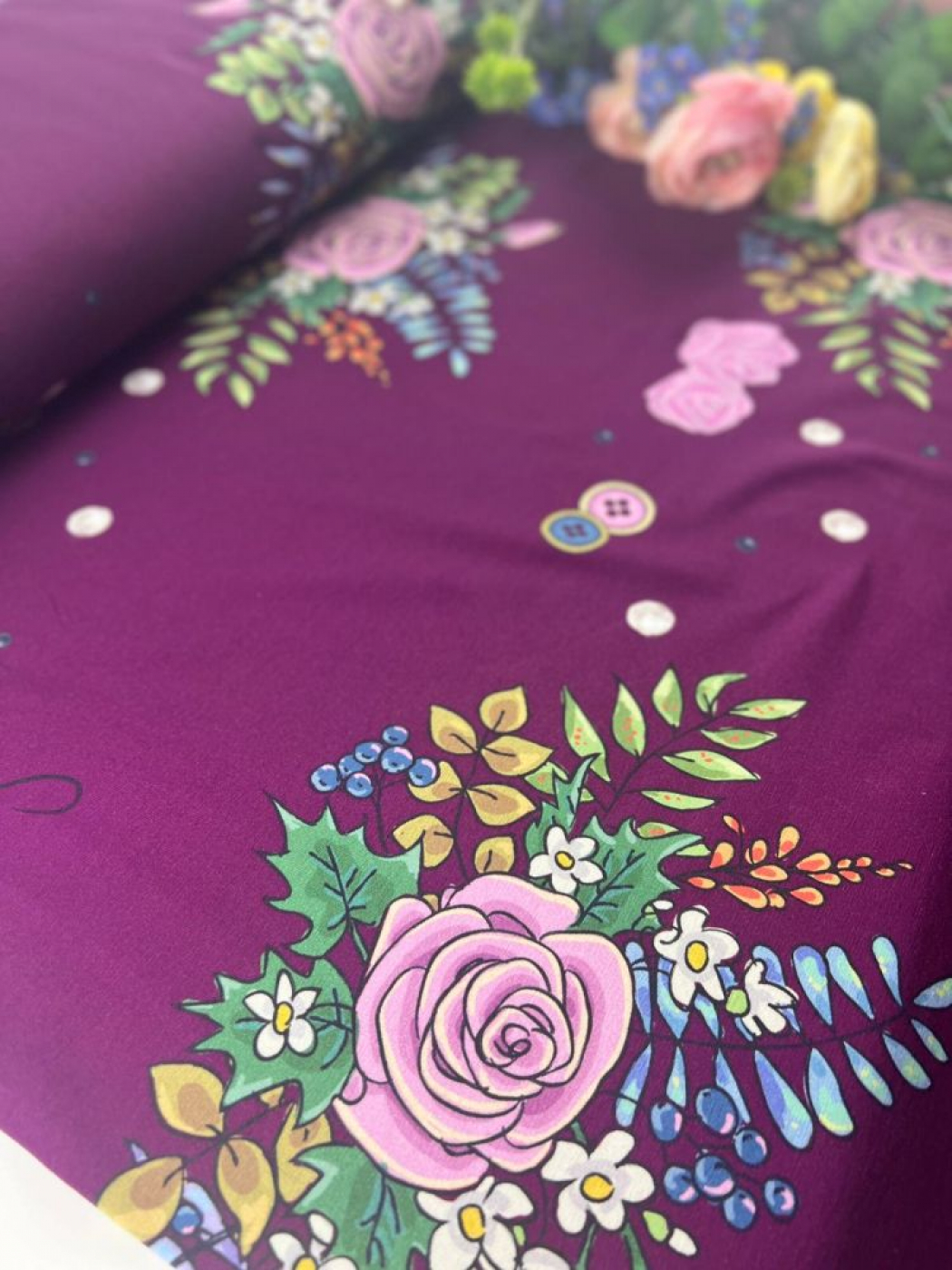 Eigenproduktion Sewing Love von Graustufen-Stoffe auf Baumwolljersey
