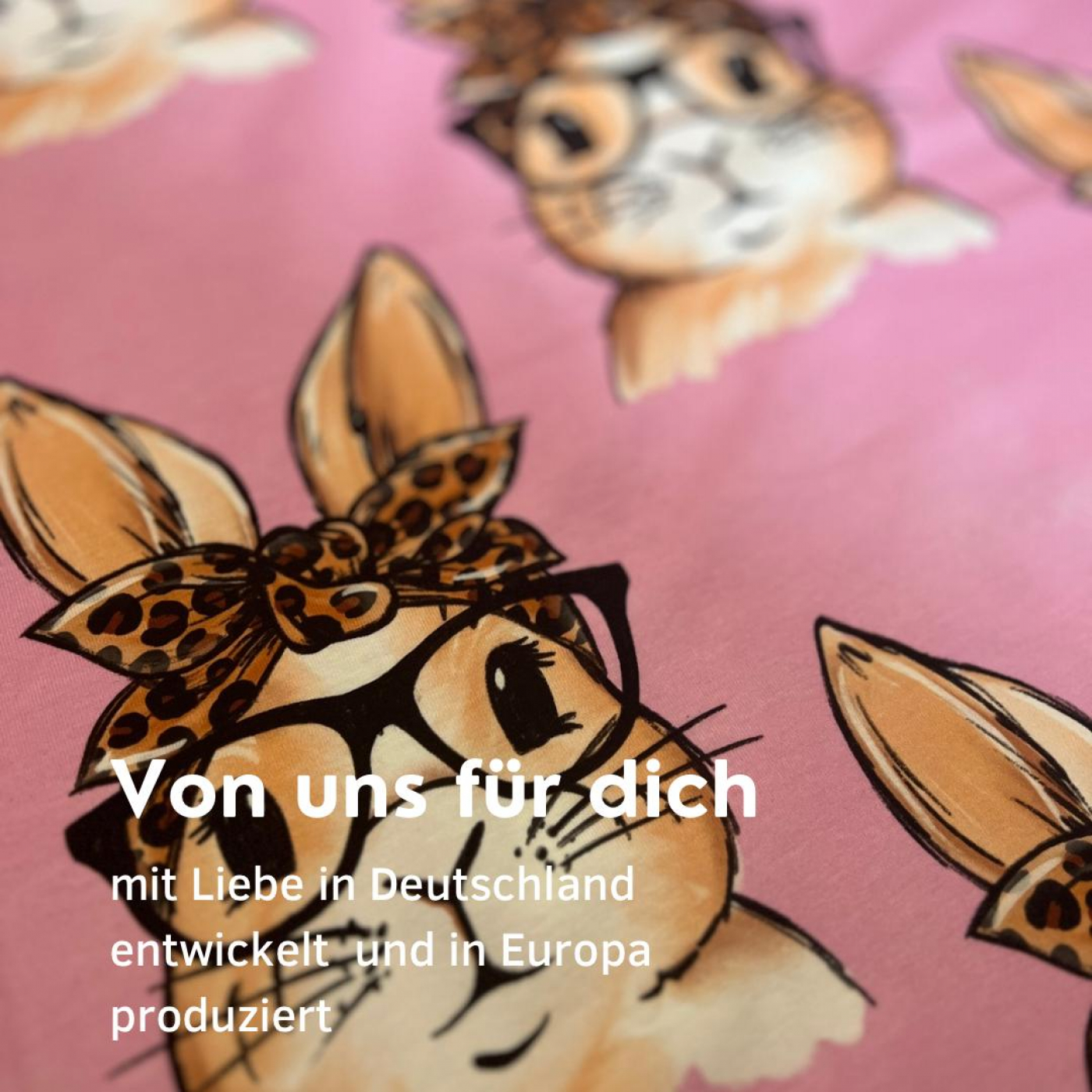 Hipster Leo Bunny - Eigenproduktion von Graustufen-Stoffe