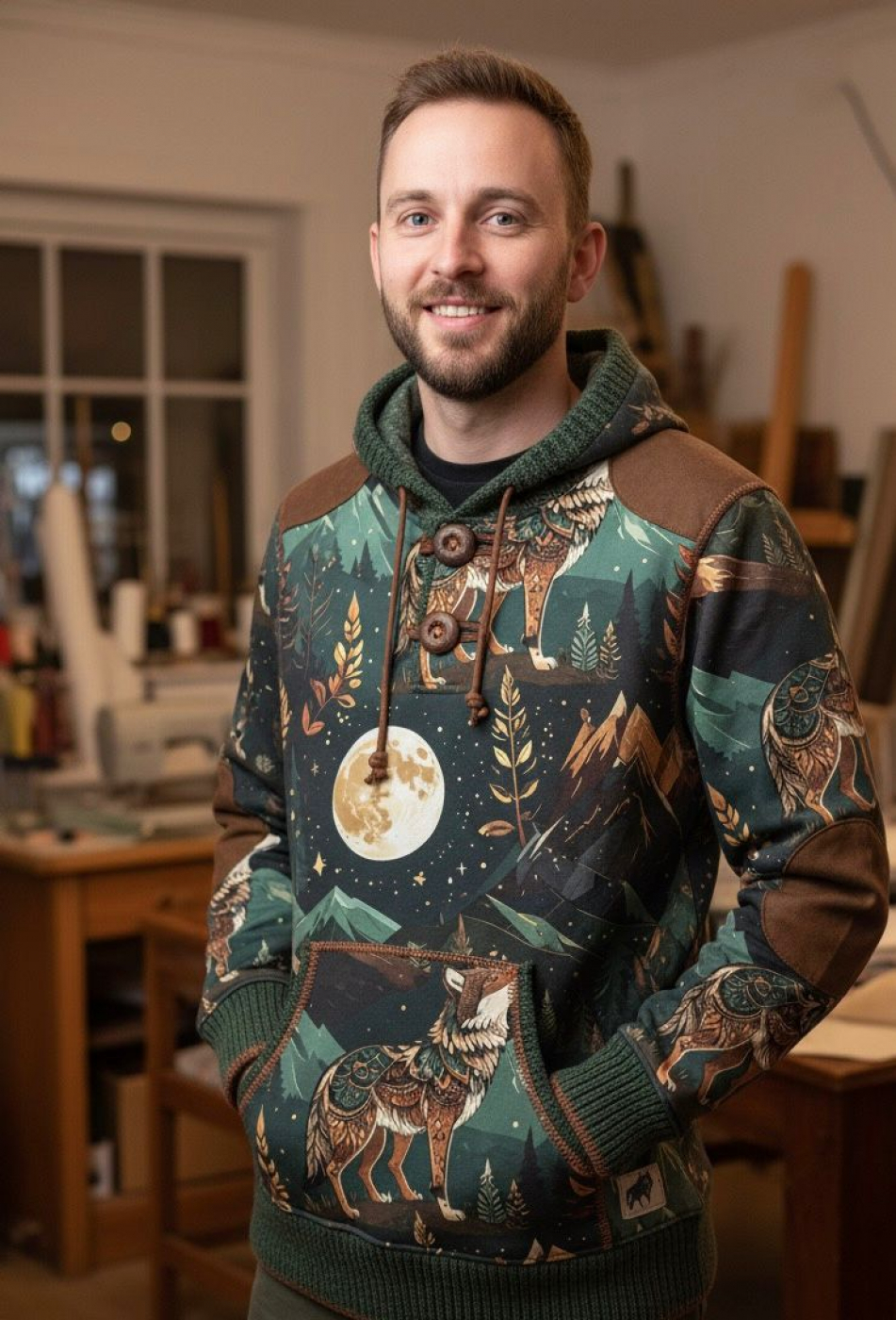 Woodland  - Eigenproduktion von Graustufen-Stoffe