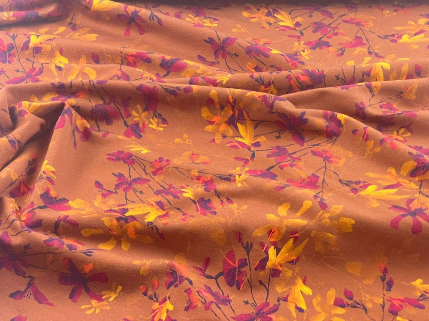 Arya cognac, Sommersweat / French Terry, exklusive Eigenproduktion von Graustufen-Stoffe