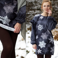 Kuschelsweat mit Überbreite (Stoffbreite ca. 165 cm): Nivis Sternenglanz von Graustufen-Stoffe