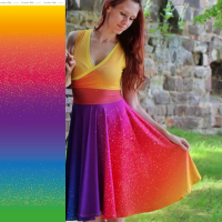 Viskosejersey  Bordüre Eigenproduktion "Scarlett 2023 - Summerday" - von Graustufen-Stoffe